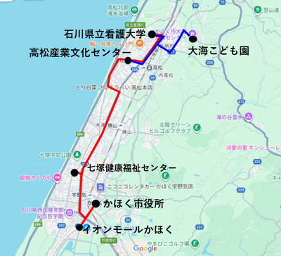 シャトルバス運行ルート